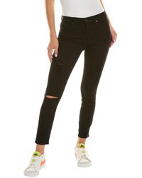 7 For All Mankind - Gwenevere Night Black High-rise Skinny Jean - Lyst