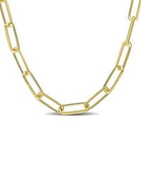 Italian Silver - 18k Over Paperclip Chain Necklace - Lyst