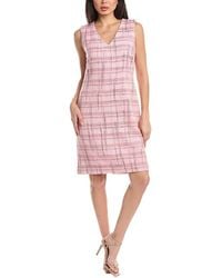 St. John - Metallic Plaid Dress - Lyst