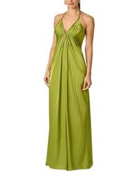 Adrianna Papell - Stretch Satin Long Dress - Lyst