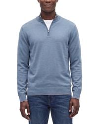 RAFFI - Jersey 1/4-Zip Mock Neck Sweater - Lyst