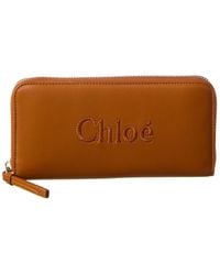 Chloé - Sense Leather Zip Around Wallet - Lyst