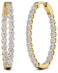 Diana M. Jewels - Diana M. Fine Jewelry 14k 10.00 Ct. Tw. Lab Grown Diamond Hoops - Lyst