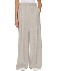 Lafayette 148 New York - Wide Leg Astor Pleat Front Wool, Silk, & Linen-blend Pant - Lyst
