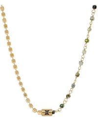 Karma and Luck - Plated Emerald Agate Beaded Necklace - Lyst