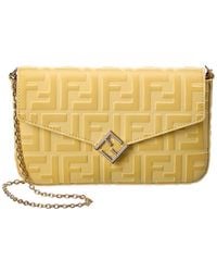 Fendi - Ff Diamonds Leather Wallet On Chain - Lyst
