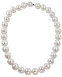 Diamond Select Cuts - 14k 0.06 Ct. Tw. Diamond 13.5-15mm Pearl Necklace - Lyst