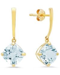 MaxColor - 14k 3.60 Ct. Tw. Aquamarine Drop Earrings - Lyst