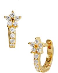 Savvy Cie - Silver Cz Star Earrings - Lyst