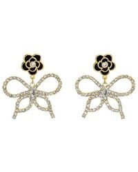 Eye Candy LA - Rose Bow Cz Drop Earrings - Lyst