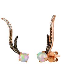 Le Vian - Le Vian 14k Rose Gold 1.44 Ct. Tw. Diamond & Neopolitan Opal Earrings - Lyst