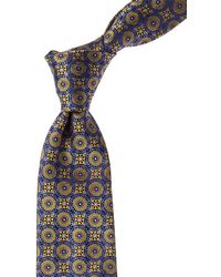 Canali - Blue & Yellow Silk Tie - Lyst