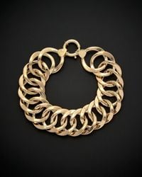 Italian Gold - 14k Bold Flat Round Link Bracelet - Lyst