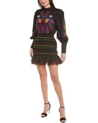 FARM Rio - Tropical Tapestry Embroidered Mini Dress - Lyst