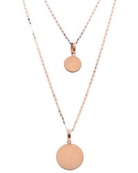 Lana Jewelry 14k Rose Gold Double Strand Disc Necklace - White