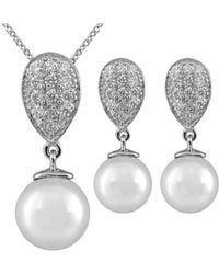 Splendid - 10Mm Pearl Cz Set - Lyst