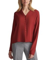 Lafayette 148 New York - V-Neck Button Blouse - Lyst