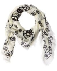 McQueen - Skull Silk-blend Scarf - Lyst