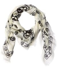 McQueen - Skull Silk-blend Scarf - Lyst