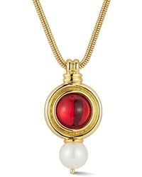 Chloe and Madison - Plated Cz Gem Pendant Necklace - Lyst