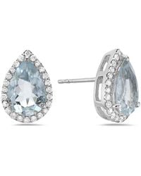 Forever Creations USA Inc. - Forever Creations 14k 2.41 Ct. Tw. Diamond & Aquamarine Halo Earrings - Lyst