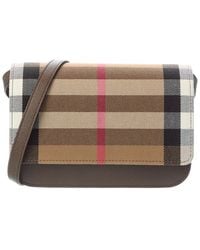 Burberry - Check Canvas & Leather Crossbody - Lyst