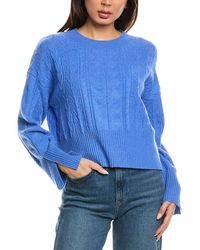 Brodie Cashmere - Mixed Cable Crewneck 100% Cashmere Sweater - Lyst