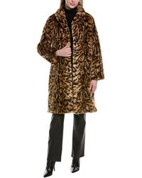 Adrienne Landau Diamond Luxe Coat in Black | Lyst UK