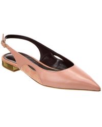 Chloé - Saada Leather & Suede Slingback Flat - Lyst