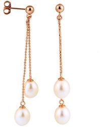 Splendid - Plated Silver 7-7.5mm Freshwater Pearl Drop Earrings - Lyst