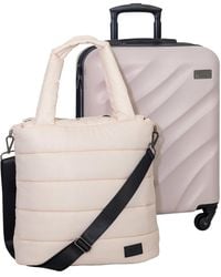 Geoffrey Beene Puffer Hardside 2pc Luggage Set - Pink