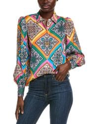 Tahari - The Molly Silk-Blend Blouse - Lyst