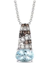 Le Vian - Le Vian Sea Blue Aquamarine 14k 0.79 Ct. Tw. Diamond & Aquamarine Pendant Necklace - Lyst