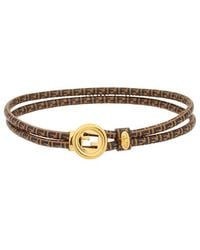 Fendi - Ff Leather Bracelet - Lyst