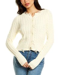 525 America Cable Distressed Cardigan - Yellow
