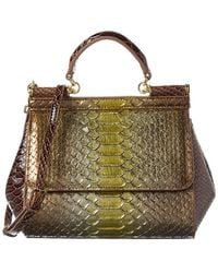 Tiffany & Fred Paris - Python-Embossed Leather Satchel - Lyst