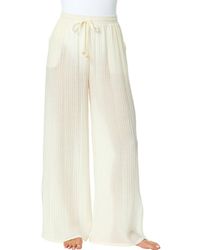 Cece - Linen-Blend Side Slit Pant - Lyst