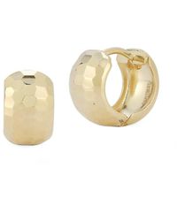 Ember Fine Jewelry - 14k Wide Hammered Bold Huggie Earrings - Lyst