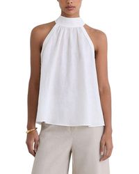 Reiss - Andi Linen Sleeveless Scarf Neck Top - Lyst