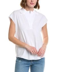 Vince - Popover Linen-blend Polo Shirt - Lyst