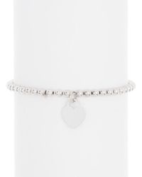 Adornia Silver Ball Bead Bracelet - White
