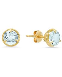 MaxColor - 14k 1.30 Ct. Tw. Aquamarine Halo Studs - Lyst