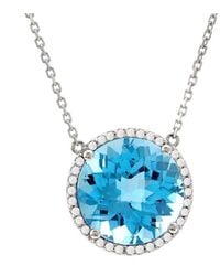 Gemstones - 14k 6.46 Ct. Tw. Diamond & Blue Topaz Necklace - Lyst