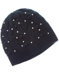 Forte - Pearl Studded Cashmere Hat - Lyst
