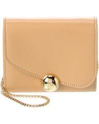 Ferragamo - Asymmetrical Flap Leather Compact Wallet On Chain - Lyst
