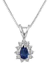 LEVARON - 14K 0.35 Ct. Tw. Diamond & Sapphire Pendant - Lyst