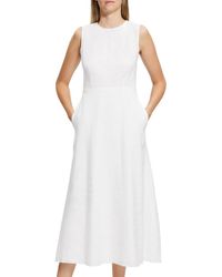 chinese dress ladies Verlaine White Linen Blend Maxi Dress - US 14 main image 0