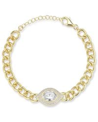 Chloe and Madison - 14k Over Silver Cz Chunky Evil Eye Bracelet - Lyst