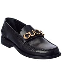 Gucci - Logo Leather Loafer - Lyst