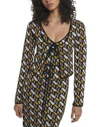 10 Crosby Derek Lam - Carrie Crop Tie Wool-blend Cardigan - Lyst